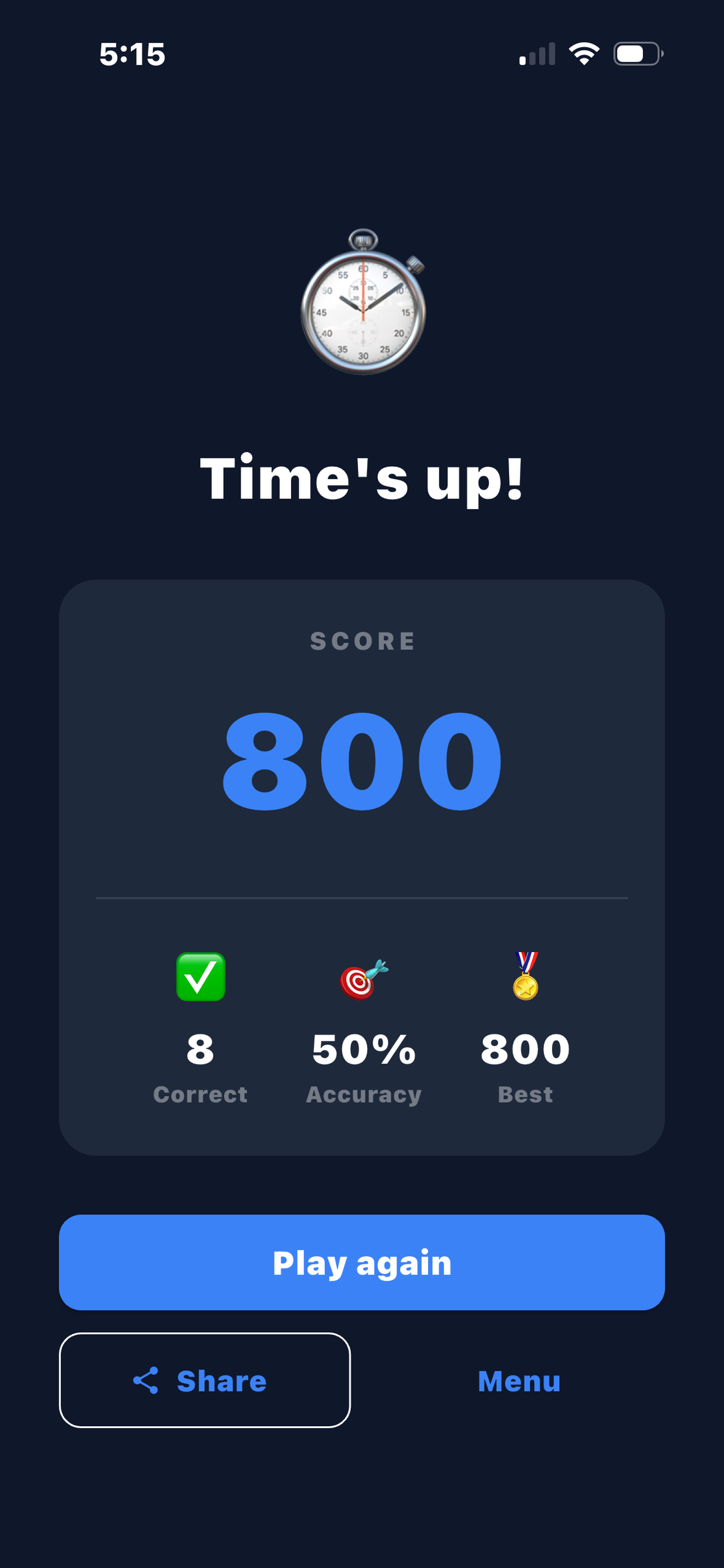 GeoFlagster gameplay - Classic Quiz